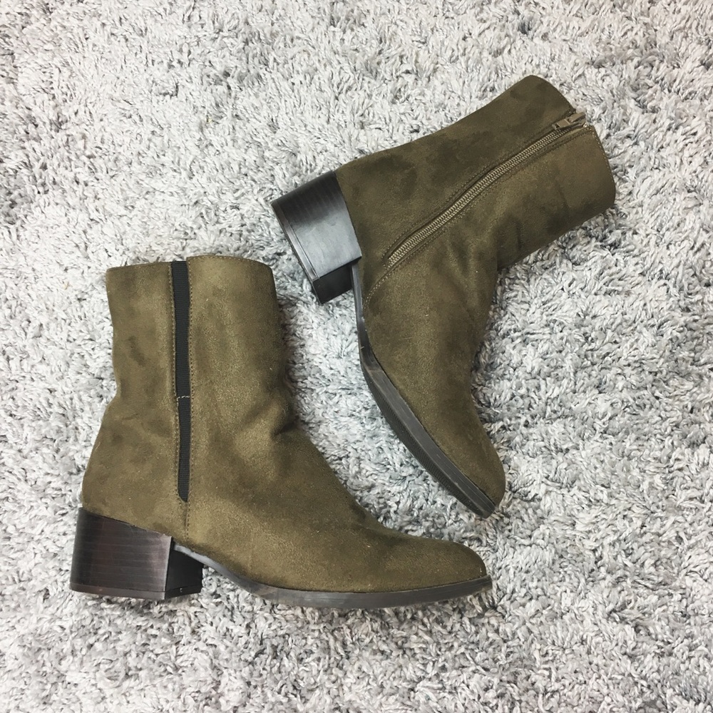 Faux Suede Ankle Boots